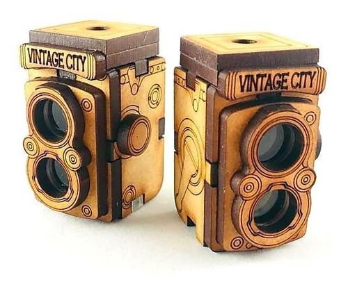 Dije Madera Camara Fotográfica Rolleiflex Vintage City 3pz