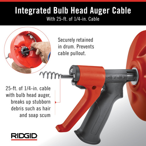 Máquina Limpiadora De Desagües Ridgid 57043 Power Spin+ De 6