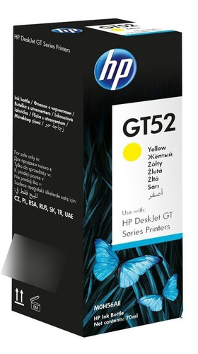 Botella De Tinta Hp Gt52 Amarillo 11x 500 51x 530 55x 615