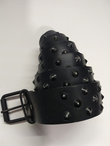 Cinturón De Cuero Con Calaveras, Chopper, Picos Negros Níque