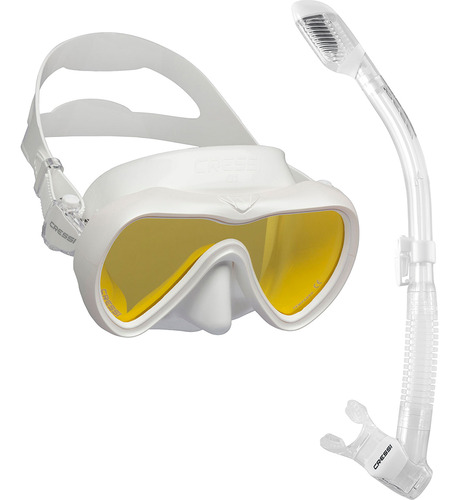 Kit Cressi A1 & Dry Cor Branco-amarelo