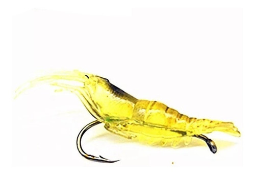 Kit 10 Isca Artificial Camarão Silicone Anzol Pesca