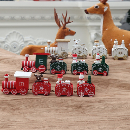 - Tren Navideño De Madera For Decoración Del Hogar
