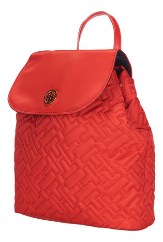 Mochila Tommy Hilfiger Para Mujer 69j8007 Color Rojo Diseño De La Tela Liso