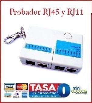 Cq Probador Cable Rj45 Lan Rj11 Cat5 Red Red Mini Cable Pc