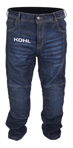 Pantalón Para Moto Kohl 930 Mezclilla Azul  Con Kevlar