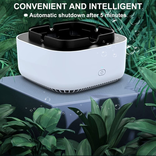 A Cenicero Sin Humo Recargable Usb Multifuncional 2 En 1