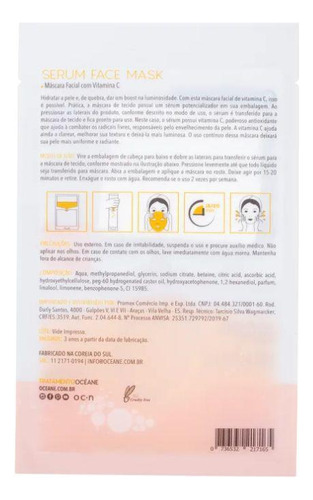 Máscara Facial Océane Serum Vitamina C Hidratante