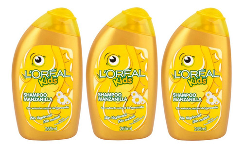 3 Shampoo L'oréal Kids Manzanilla 265ml