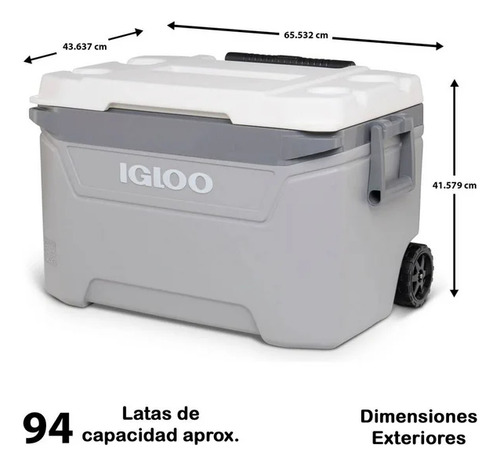 Hielera Rodante Igloo Sunsent 60qt Roller 56l