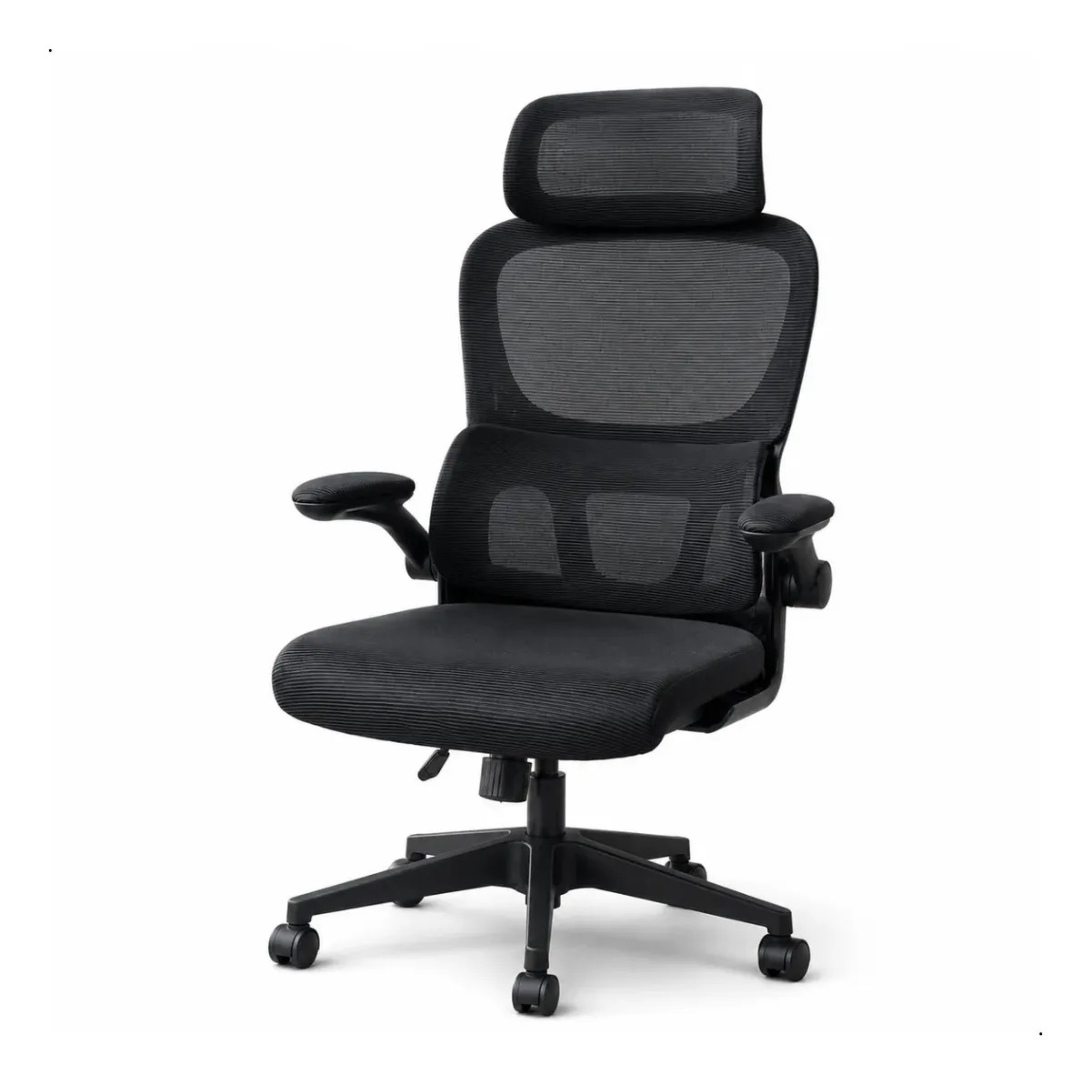 Cadeira Home Office Presidente Escritório Rija Ergonômica Preto Mesh