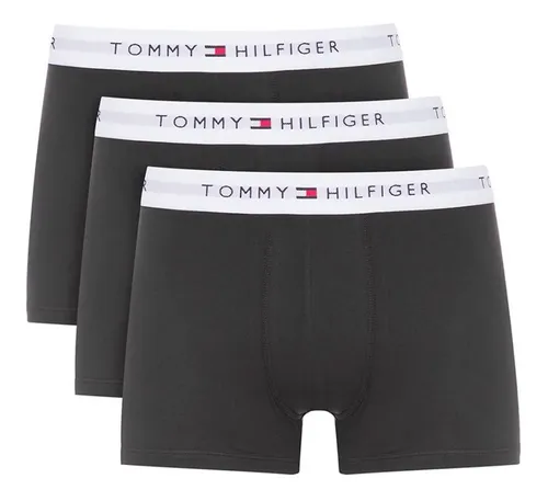 Cueca Tommy Hilfiger Cotton Stretch Trunk Preta Pack 3un