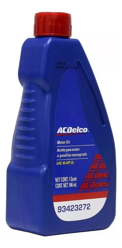 Aceite Monogrado Mineral 40 946 Ml Acdelco