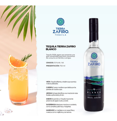 Tequila Tierra Zafiro Blanco 750 Ml