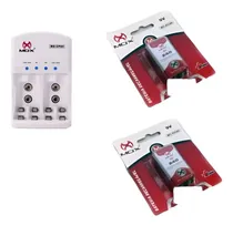 Comprar Carregador De Pilhas Baterias Bi Volt + 2 Baterias 9 Volts 240 Mah Recarregável Mox Original 