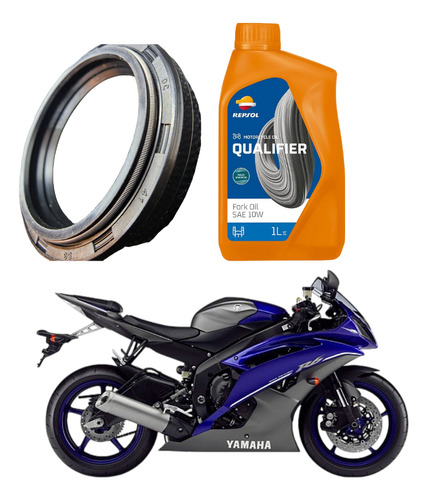 Kit Reten De Suspension Compatible Yamaha Yzf-r6 Aceite 10w