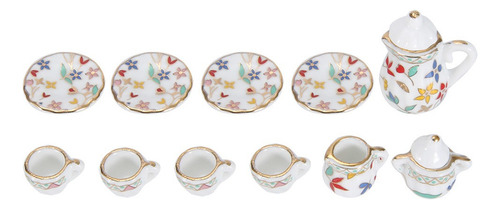 1:12 Dollhouse Miniatura Porcelana Flor Chá Xícara Cozinha D