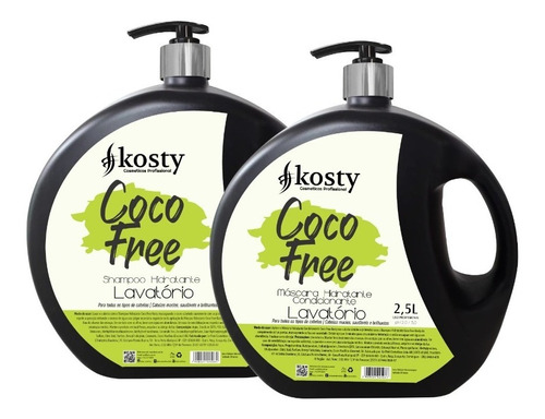  Shampoo E Máscara Coco Free 2,5l Lavatório De Salão Kosty