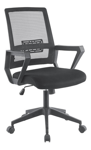 Silla De Oficina Begônia Angular Con Respaldo Grande Mesh Color Negro