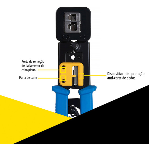 Alicate Crimpar Rj45 Rj11 Rj12 Conector Vazado Easy Crimp