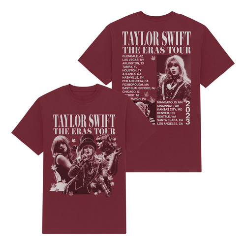 Camiseta Roja Taylor Swift Album Merch De Manga Corta