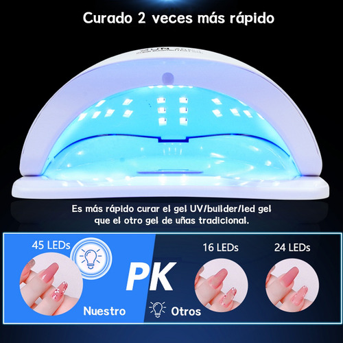 Lámpara De Uñas 120w/45led Secadora Uñas,lámpara Uv Uñas Max