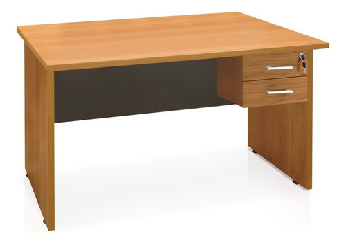 Escritorio Con Cajonero Patas Madera 120 Cm Línea Office Color Brianza Con Brianza