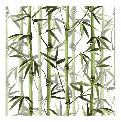 Papel Tapiz Bambu Para Despegar Color Blanco Bosque Palo X