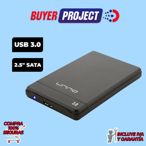 Case Enclosure Unno En3213bk Disco 2.5 Sata Iii Usb 3.0