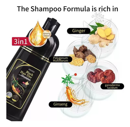 2 Unidades De Champús Instantáneos Para Teñir El Cabello Neg