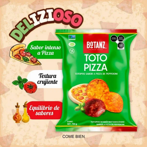 Totopos Botanz Sabor A Pizza De Pepperoni 750 G