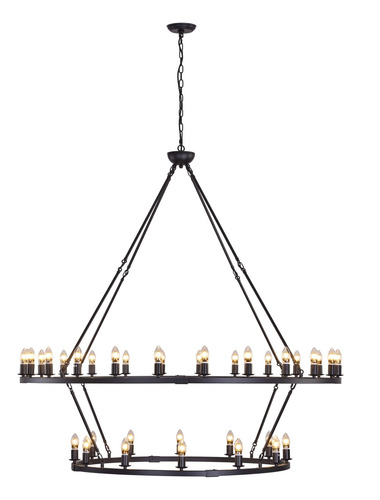 Hubrin Candelabro 2 Nivel Rueda Vagon Negro 53  36 