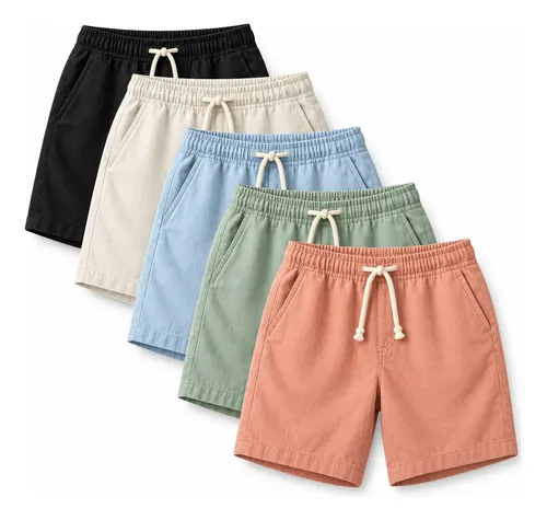 Kit 5 Bermuda Short Moletom Masculino Bolso Academia Corrida