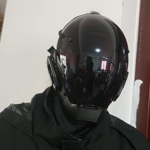 Cyberpunk Mask City Night Led Con Cierre En Forma De M, Colo