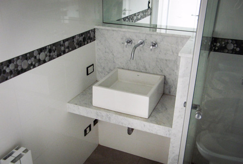 Mesada Mármol Carrara, Baño, Toilette - Forma Y Diseño
