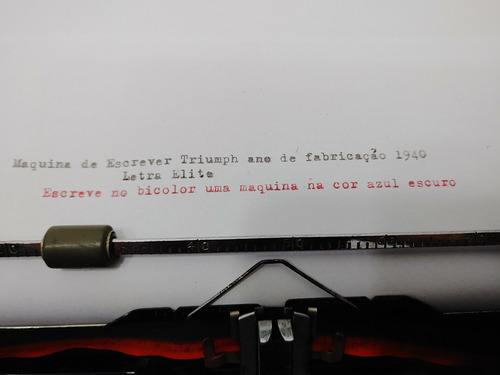 Maquina De Escrever Triumph Ano De 1940 - Cor Azul Brilhante (Usado)