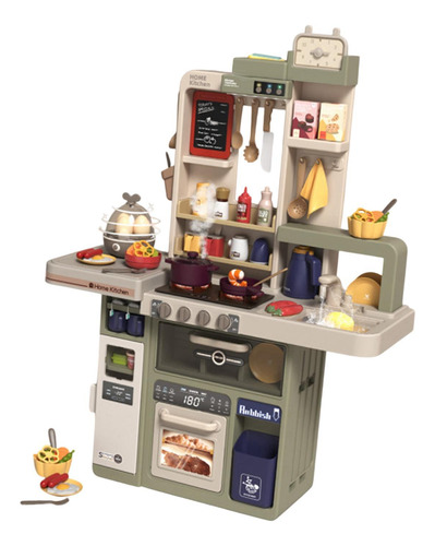 Juego De Cocina, Juguete Para Cocinar Verde Gris 74 Piezas