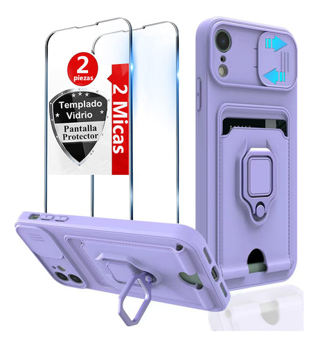 Funda Case De Uso Rudo Para iPhone XR Cámara Soporte 2 Micas