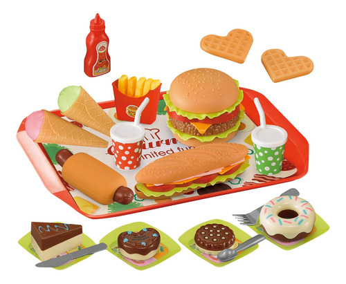 G Kids Toys Burger, Juego De 16 Unidades, Juguete De Simulac