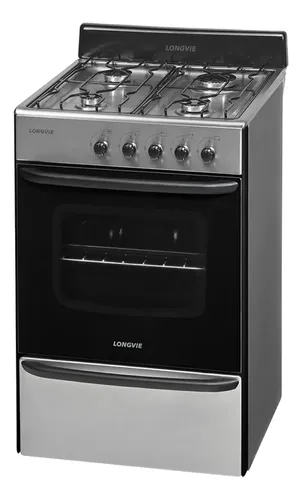 Cocina A Gas Longvie 12231x 56cm Inox Cajón Parrilla Color Acero Inoxidable