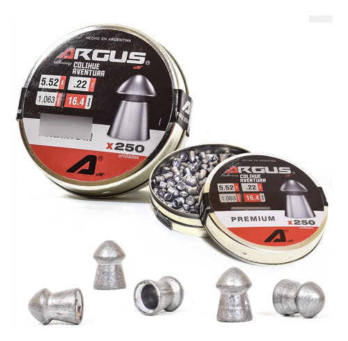 Balines Argus Cal 5,5mm 16 Grains - Lata X250