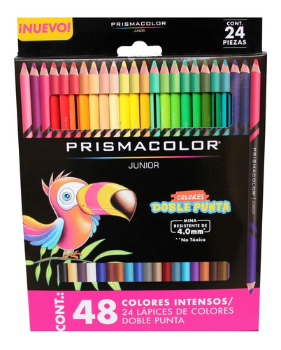 24 Lapices Doblecolor (48 Colores) Largos Prismacolor