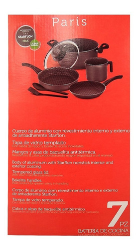 Imagen 7 de 7 de Batería De Cocina Tramontina® Paris 7 Pz Antiadherente