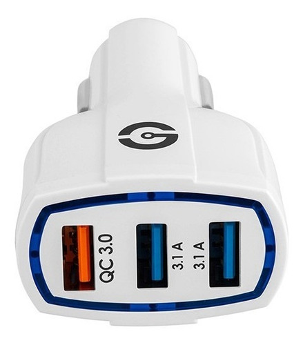 Cargador De Coche Getttech 3 Puertos Usb Vostok Gcc-30fc-01