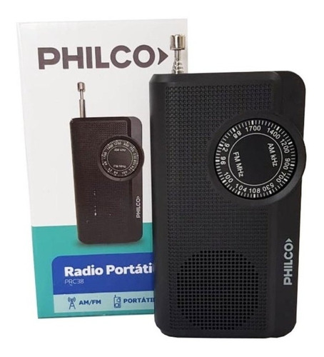 Radio A Pilas Philco Am/fm Prc38 Antena Telescópica