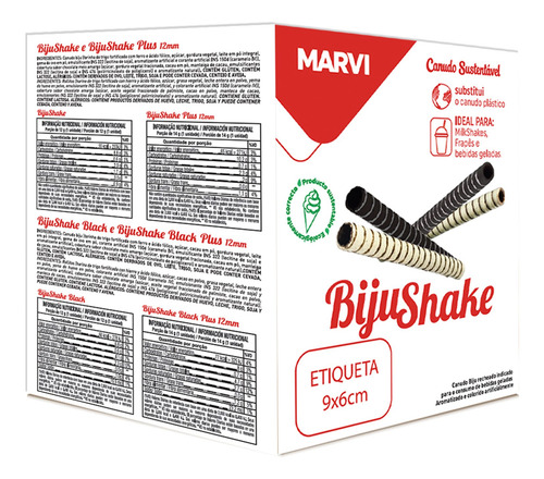 Imagem 1 de 5 de Canudo Comestível Baunilha 12g Bijushake 100un - Marvi