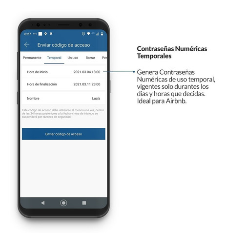 Cerrojo Wifi, Bluetooth Y Contraseña Numérica Excel 324