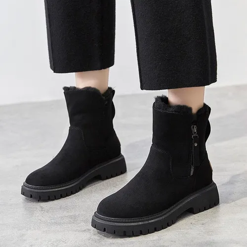 Zapatos De Algodón Cálidos De Terciopelo Moda Botas Martin