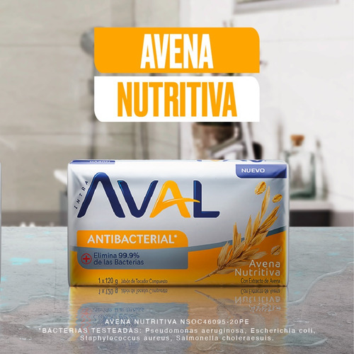 Imagen 2 de 6 de Jabon De Tocador Avena Antibacterial Aval - Mejor Precio