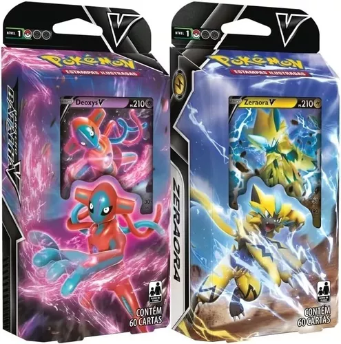 Kit 2 Decks Pokémon Cartas Baralho Batalha Deoxys Zeraora V